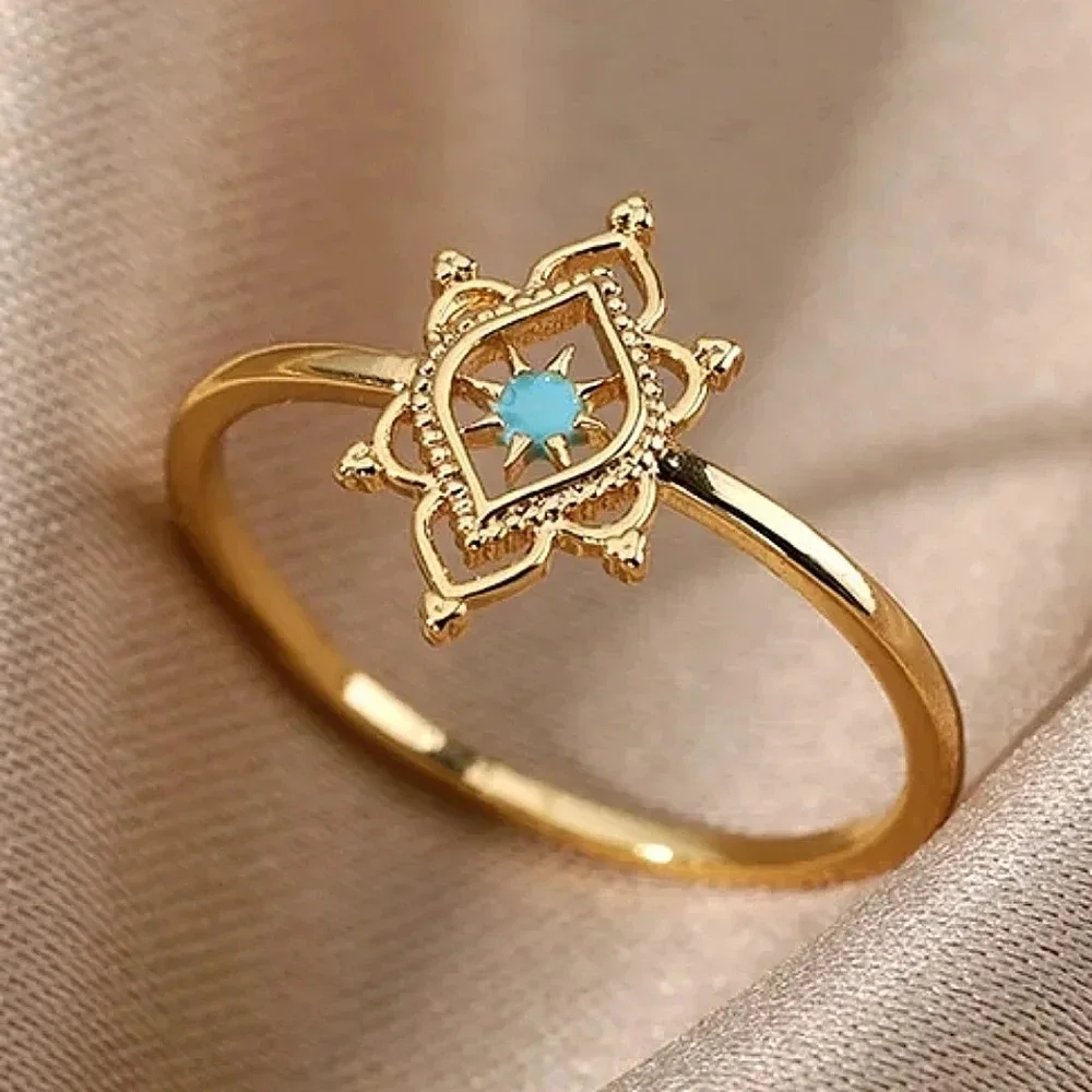 NEW Gold Filigree Opal Gemstone‎ Ring | 10k Gold Vermeil Sz 7